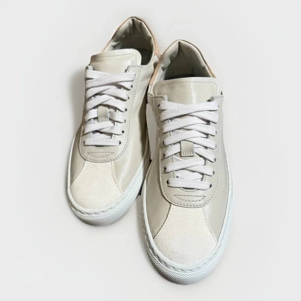 BOEMOS Italian Leather Sneaker Low Top Lace Up Women's Made in Italy Us Size 7